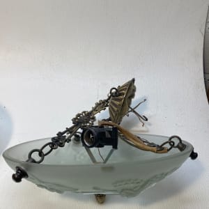 French art glass hanging light 