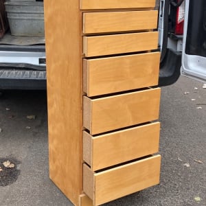 Multi drawer narrow birch chest 