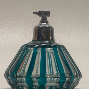 turquoise cut to clear perfume bottle 