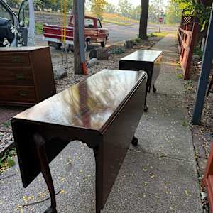 Pair of formal drop leaf tables 