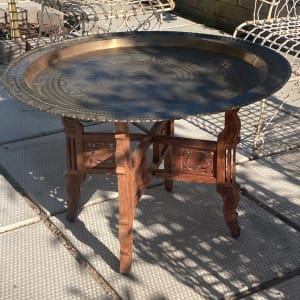 Large solid brass tray coffee table 