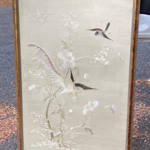 Framed silk bird embroidery 