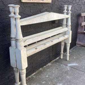 19th century painted white rope bed 