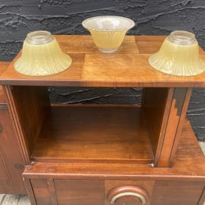 set of three art deco light shades 