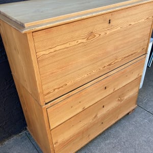 Swedish pine drop front desk 