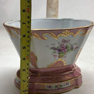 Hand painted 19th century French porcelain pot 
