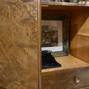 Art Deco burled wood armoir 