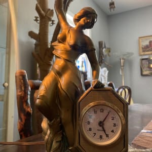 Mercedes Art Nouveau figural clock 