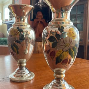 Pair of Victorian era Mercury Glass vases 