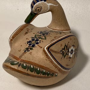 Mexican pottery Large multi colored swan 