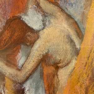 Large Degas lithograph of bather 
