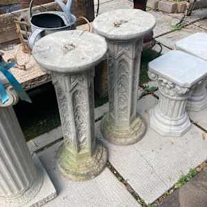 Garden cement  tall ornate column 