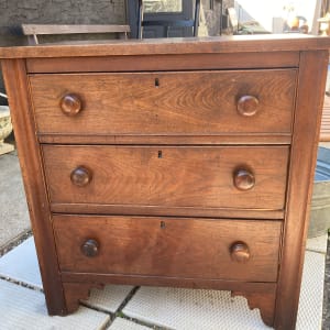 3 drawer walnut chest 