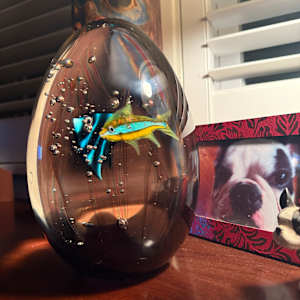 Hand blown Murano art glass Egg by Elio Raffaeli