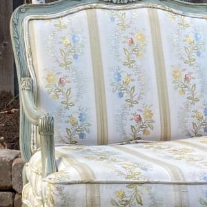 Carved painted French chair 