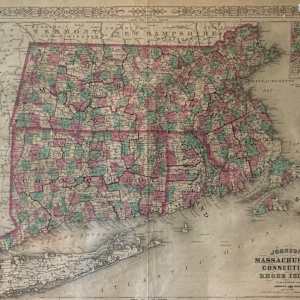 1867 Map of Massachusetts 