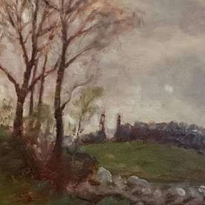 Carl G. T. Olson original oil painting on board fall landscape SD21 