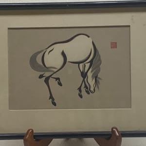 Original ink drawing of horses 