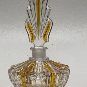 Art Deco amber and clear perfume bottle with stopper by Perfume 