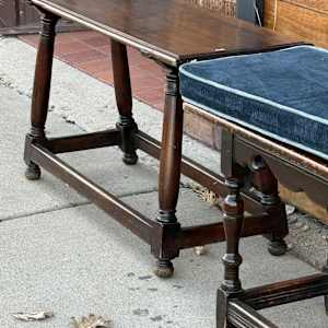 Antique walnut bench, Image 2.