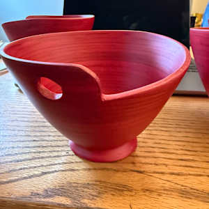 pair of lacquered bamboo noodle bowls 