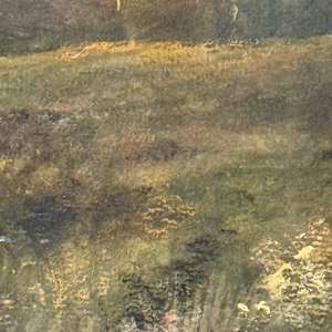 Signed 19th century pastel landscape with stream 
