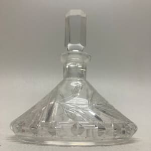 Clear pressed glass perfume bottle 