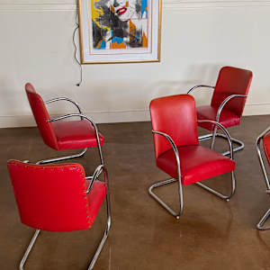 Wolfgang Hoffman Art Deco chrome chair, Image 2.