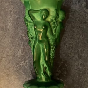 Large vintage  malachite nymph vase 