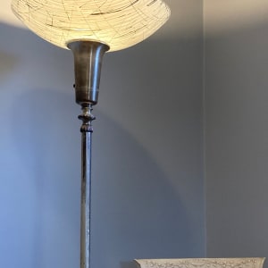 Nickel silver torchiere floor lamp 