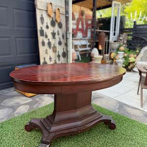 Empire revival mahogany oval desk 