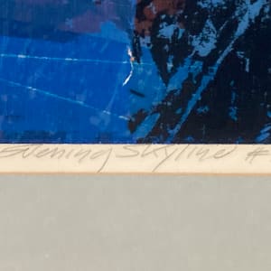 Framed blue boat serigraph - Bradford 