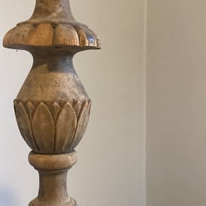 Wooden post floor lamp 