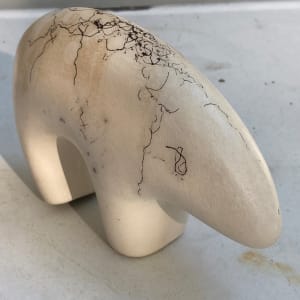 Small raku pottery polar bear 