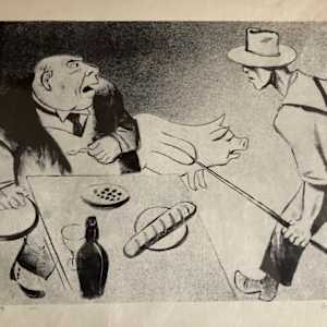 Signed 1931 lithograph "Relief" by William Gropper