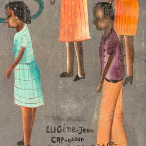 original Haitian street scene by Eugene Jean 