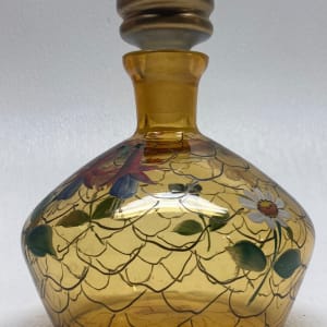 Art Deco hand painted floral perfume bottle with stopper by Perfume 