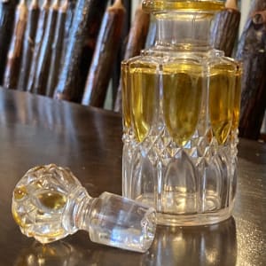 Amber and Clear Val St. Lambert perfume bottle 