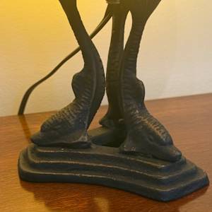 Dolphin based art glass lamp 