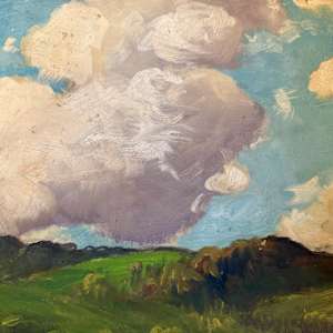 Carl G. T. Olson original oil painting on board clouds SD9