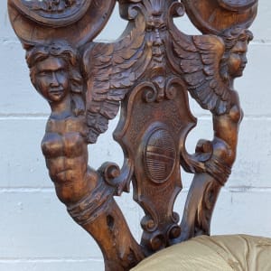 Hand carved walnut chair 