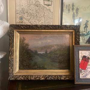 Peter Roos  original painting on board river scene #116 