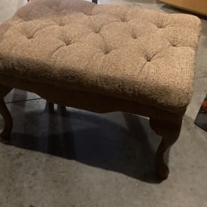 Newly upholstered 1930's arm chair and ottoman 
