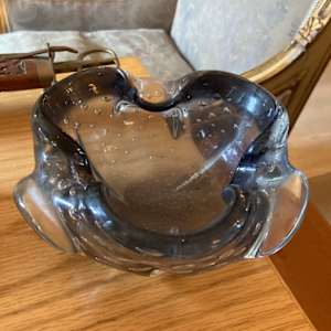 Murano art glass bowl with bubbles