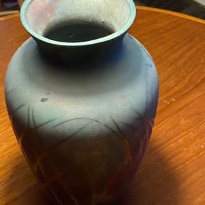 Production Raku art pottery vase 