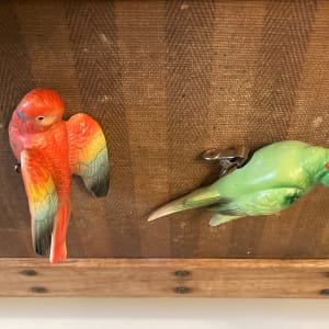 Vintage parrot clipped ornaments 