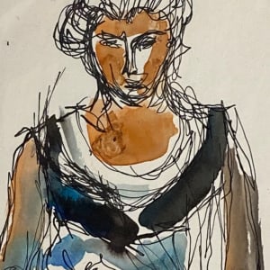 Original ink and watercolor by James Quentin Young 