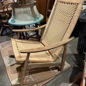 Mid century modern woven rocking chair 