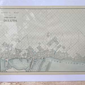 SHRINKWRAPPED early 1892 map of Duluth 
