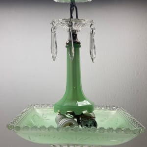 1940's green ceiling light fixture 